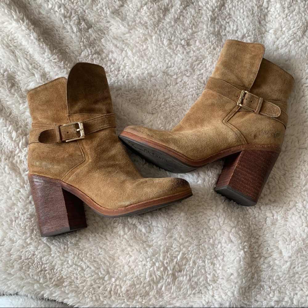 Sam Edelman Perry tan suede heeled boots